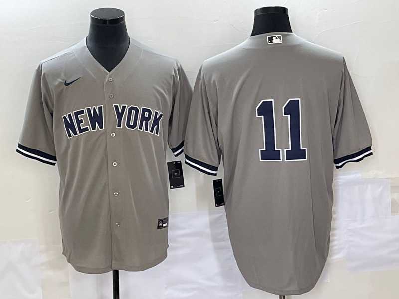 Men%27s New York Yankees #11 Anthony Volpe Gray Cool Base Stitched Baseball Jersey->new york yankees->MLB Jersey